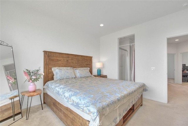 803 N Dalton Ave, Azusa, CA 91702 - bedroom featuring baseboards, light carpet, and recessed lighting