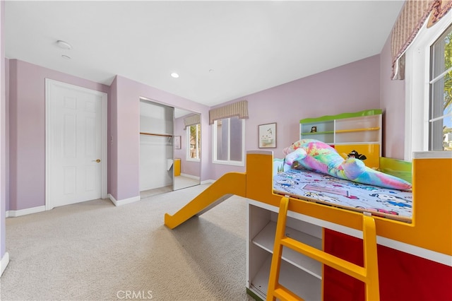 17265 Blue Spruce Ln, Yorba Linda, CA 92886 - carpeted bedroom featuring baseboards, a closet, and recessed lighting