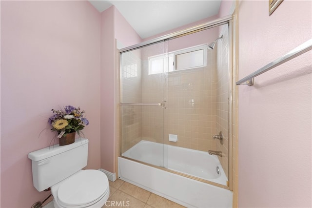 17265 Blue Spruce Ln, Yorba Linda, CA 92886 - bathroom with toilet, tile patterned flooring, and combined bath / shower with glass door