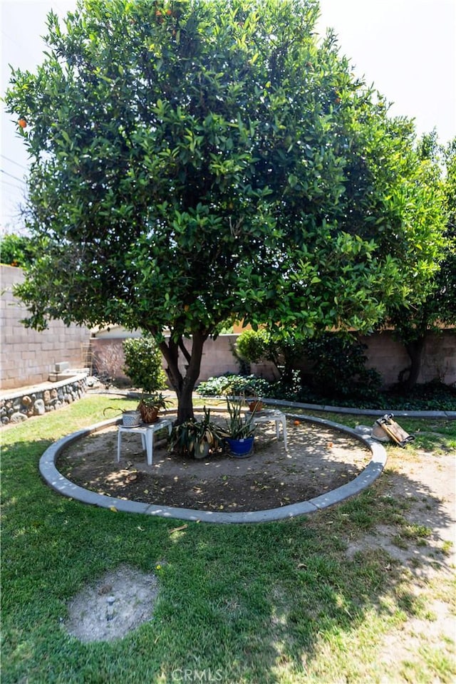 view of yard with fence
