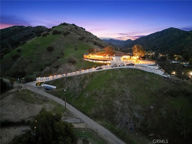 exterior space featuring a mountain view