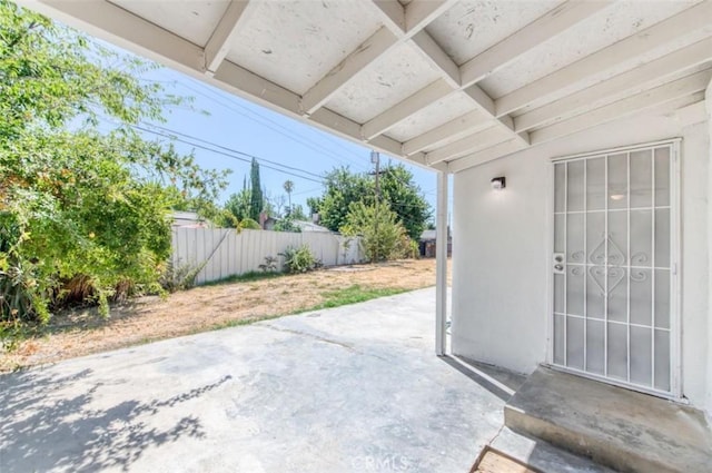 view of patio / terrace with fence