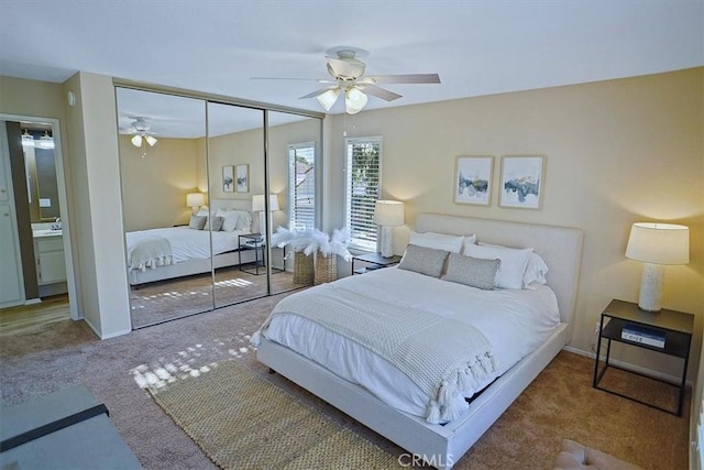 2327 Archwood Ln Unit 125, Simi Valley, CA 93063 - carpeted bedroom featuring a ceiling fan, baseboards, and a closet