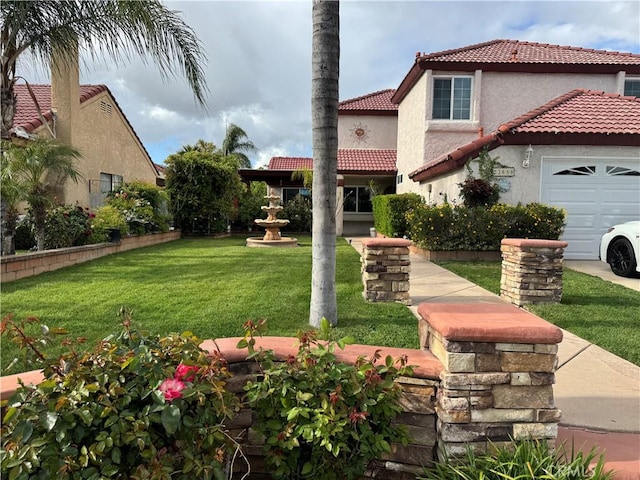 view of yard with an attached garage