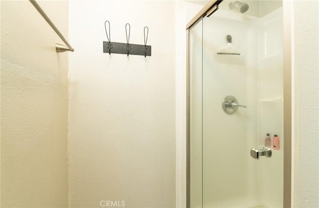 bathroom featuring a shower stall