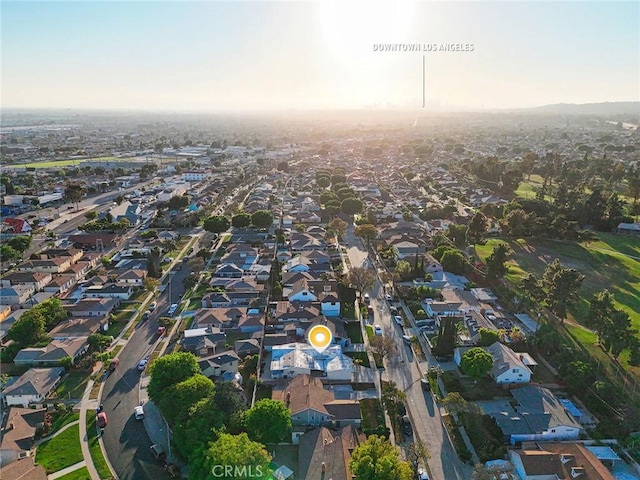 aerial view with a residential view