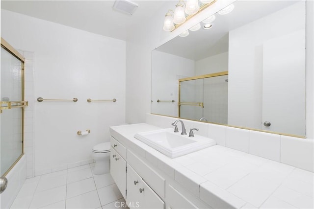 120 S Sierra Madre Blvd Unit 206, Pasadena, CA 91107 - full bathroom featuring tile patterned floors, toilet, vanity, and combined bath / shower with glass door