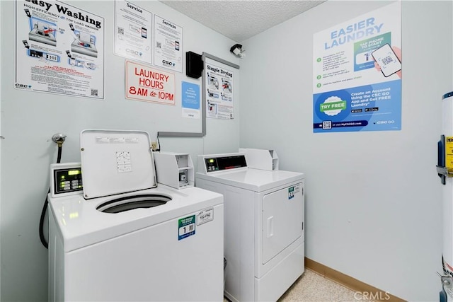 120 S Sierra Madre Blvd Unit 206, Pasadena, CA 91107 - community laundry room featuring separate washer and dryer, a textured ceiling, and baseboards