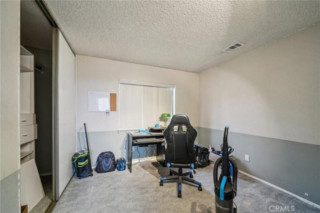 447 Westminister Dr, San Jacinto, CA 92583 - carpeted office space featuring a textured ceiling and baseboards