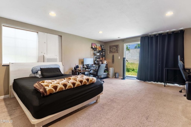 1421 E Abbottson St, Carson, CA 90746 - carpeted bedroom with a desk, access to outside, and recessed lighting