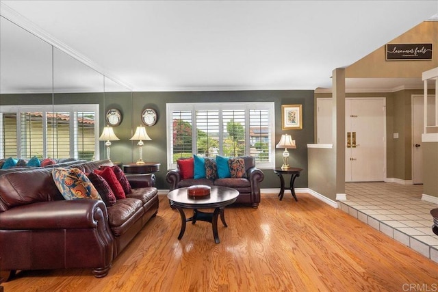 1943 Belmore Ct, El Cajon, CA 92020 - living area with baseboards, crown molding, and wood finished floors