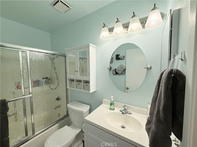 2579 Oak Springs Pl, Ontario, CA 91761 - bathroom featuring vanity, toilet, and enclosed tub / shower combo