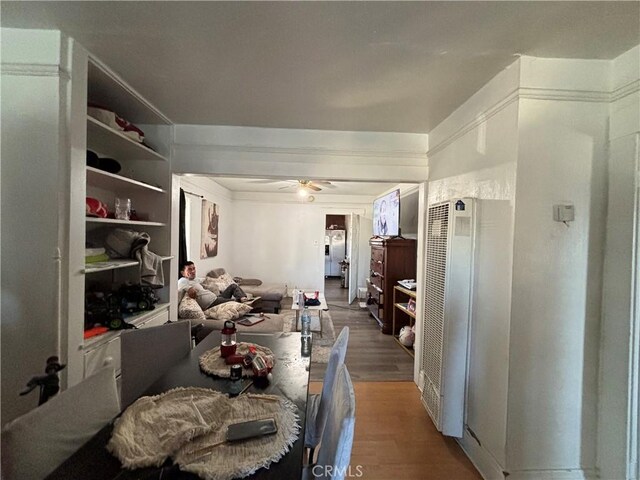 3852 4th St, Riverside, CA 92501 - interior space featuring ceiling fan and wood finished floors