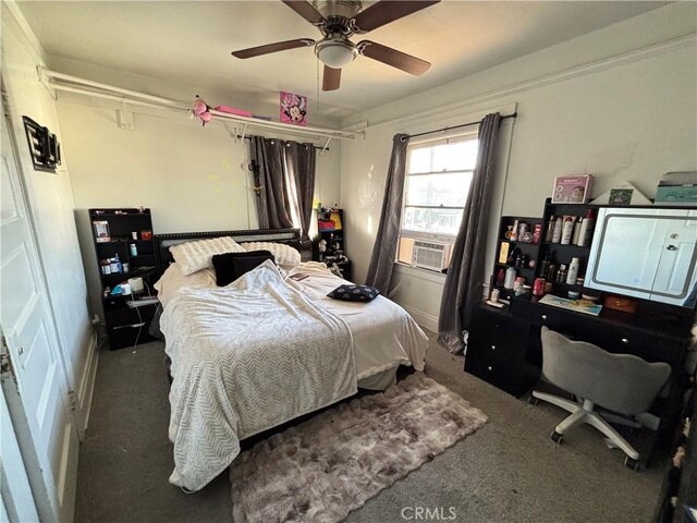3852 4th St, Riverside, CA 92501 - carpeted bedroom featuring a ceiling fan and cooling unit