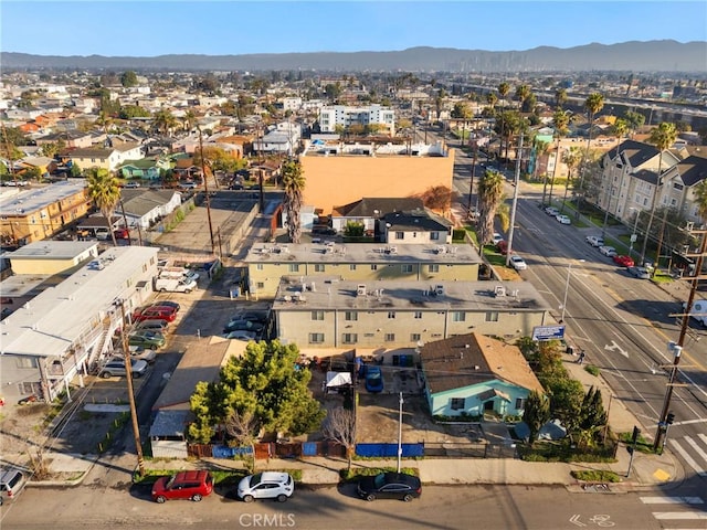 drone / aerial view with a mountain view