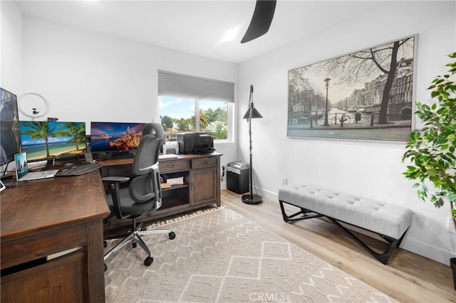 26011 Redbluff Dr, Calabasas, CA 91302 - office space featuring a ceiling fan, baseboards, and wood finished floors
