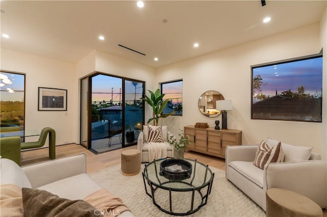 2219 W Starview Ln, Los Angeles, CA 90026 - living room featuring light wood-style floors and recessed lighting