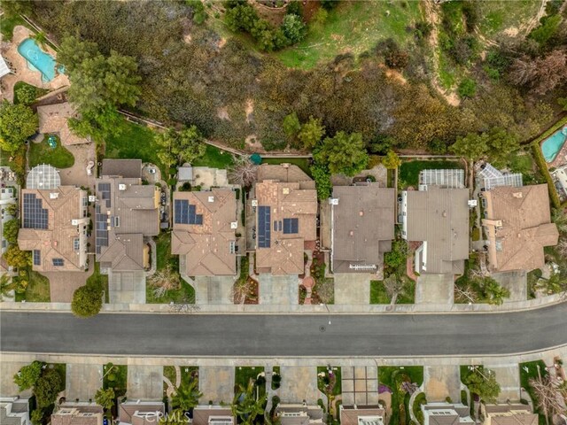 drone / aerial view with a residential view