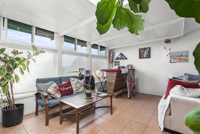 3755 Vista Campana N Unit 58, Oceanside, CA 92057 - sunroom / solarium featuring beam ceiling