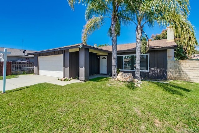 1030 Ball Ave, Escondido, CA 92026 - ranch-style house featuring an attached garage, driveway, and a chimney