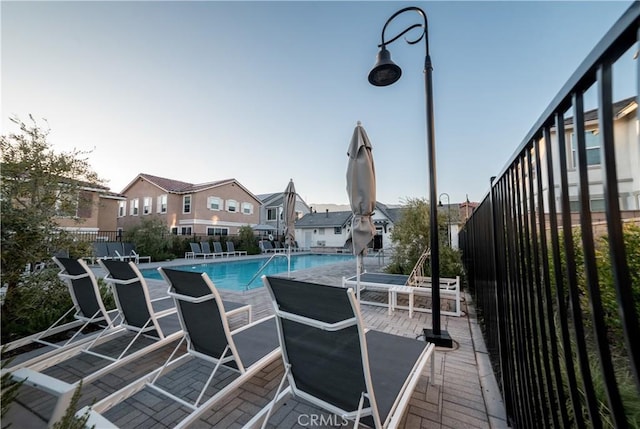 pool with a residential view