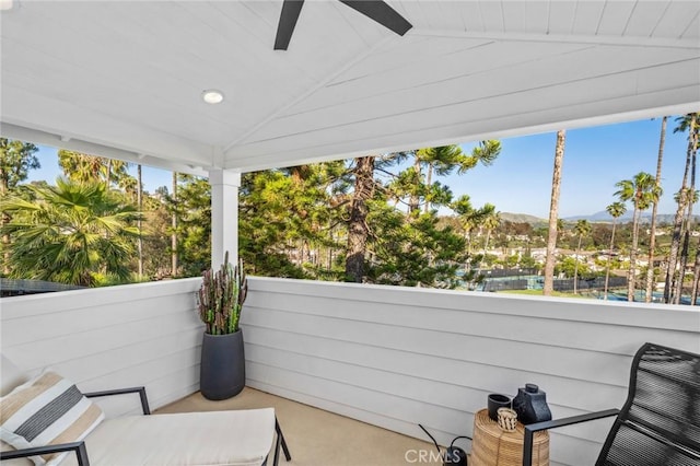 2121 Valhalla Dr, Santa Ana, CA 92705 - exterior space with a mountain view and a ceiling fan