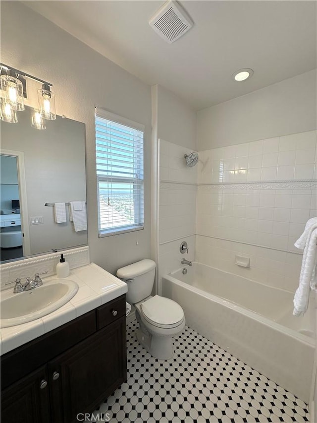 34036 Galleron St, Temecula, CA 92592 - full bathroom with vanity, shower / washtub combination, and tile patterned floors
