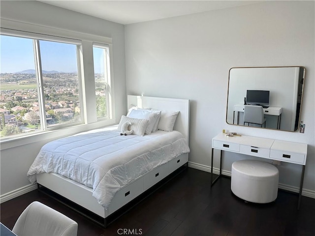 34036 Galleron St, Temecula, CA 92592 - bedroom with multiple windows, dark wood-type flooring, and a mountain view