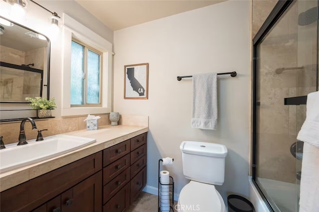 8035 Santa Rosa Rd, Atascadero, CA 93422 - full bath with vanity, toilet, and bath / shower combo with glass door