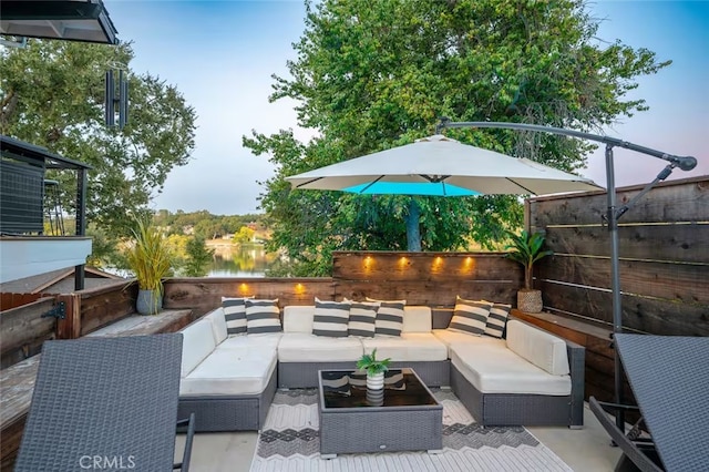 8035 Santa Rosa Rd, Atascadero, CA 93422 - view of patio / terrace featuring an outdoor living space and a fenced backyard