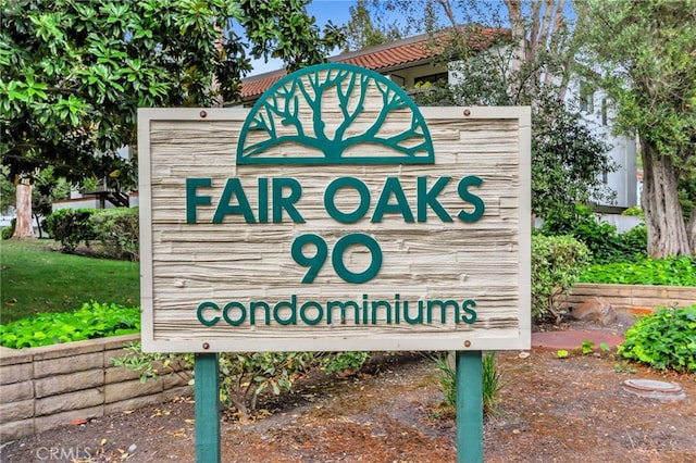 view of community sign