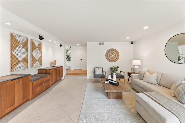 10 Cedarlake Unit 4, Irvine, CA 92614 - living area featuring recessed lighting, visible vents, and light tile patterned floors