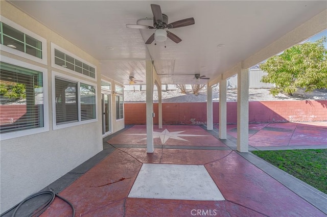 429 Somerset Cir, Corona, CA 92879 - fenced backyard featuring a ceiling fan and a patio