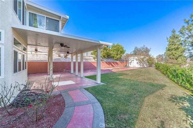 429 Somerset Cir, Corona, CA 92879 - view of yard with a ceiling fan and a patio