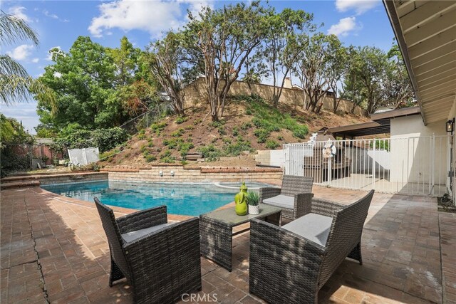 12635 Dorina Pl, Granada Hills, CA 91344 - view of pool with a patio and a fenced backyard