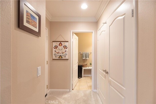 30304 Vercors St, Murrieta, CA 92563 - hall with ornamental molding, light colored carpet, and baseboards