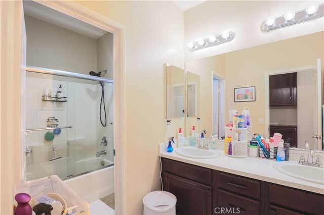 30304 Vercors St, Murrieta, CA 92563 - bathroom featuring double vanity and combined bath / shower with glass door