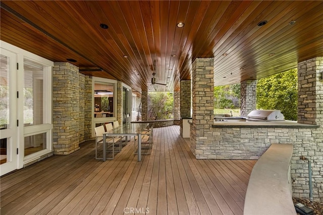 deck featuring area for grilling