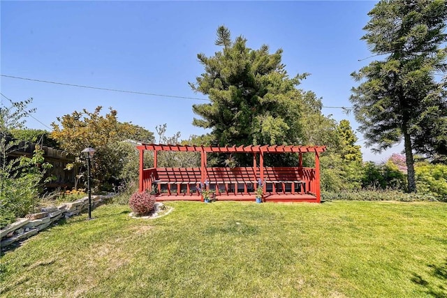 view of yard with fence