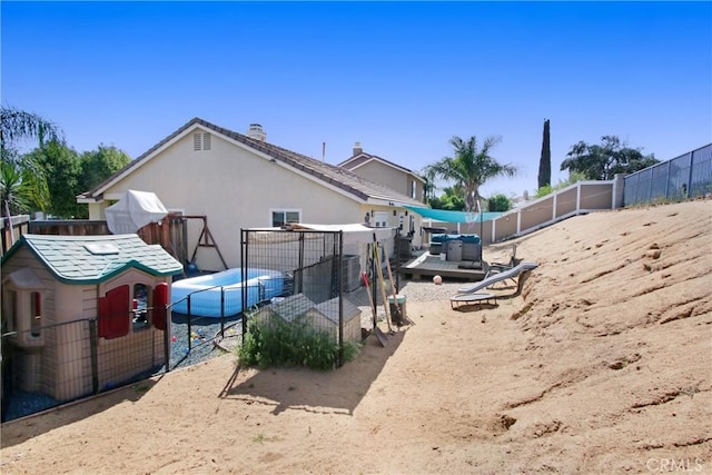 view of yard with fence