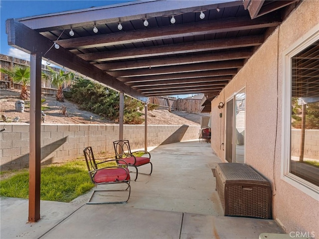 view of patio / terrace featuring a fenced backyard