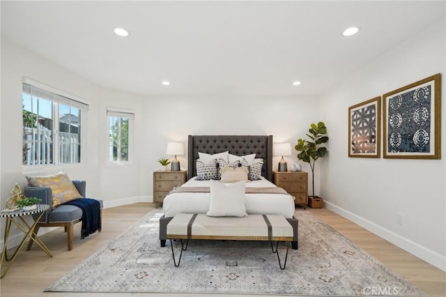 20163 Corona St, Corona, CA 92881 - bedroom featuring baseboards, recessed lighting, and light wood finished floors