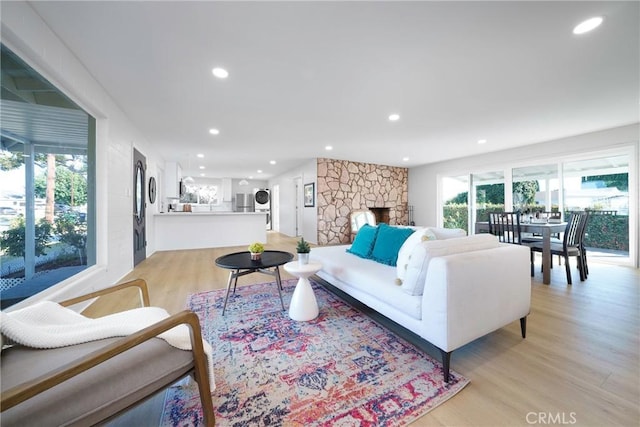 14816 Lanning Dr, Whittier, CA 90604 - living area featuring light wood-style floors and recessed lighting
