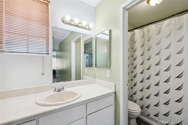 13138 Pan Am Blvd, Moreno Valley, CA 92553 - full bathroom with toilet, vanity, and curtained shower