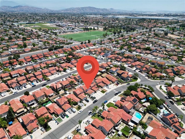 13138 Pan Am Blvd, Moreno Valley, CA 92553 - aerial view of property's location with a mountain backdrop and nearby suburban area
