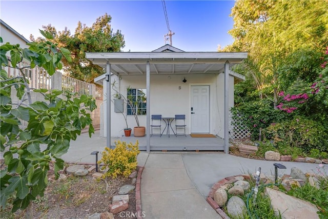 view of outdoor structure with a porch