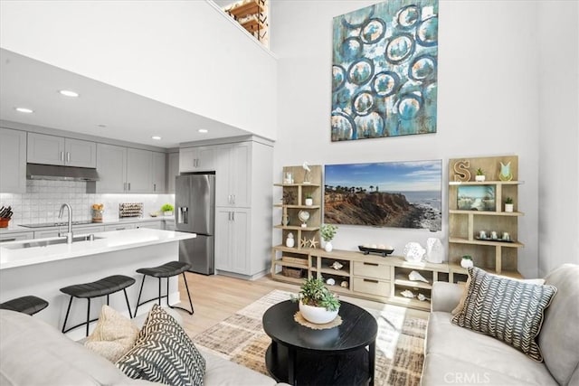 2902 Foundry Ct, Redondo Beach, CA 90278 - living room with recessed lighting and light wood finished floors