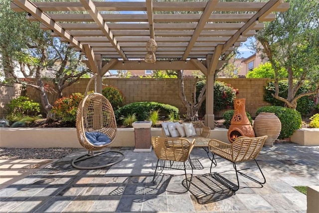 9 Healdsbury, Irvine, CA 92602 - view of patio / terrace featuring a pergola, fence, and an outdoor hangout area