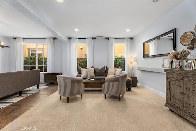 9 Healdsbury, Irvine, CA 92602 - living area featuring recessed lighting, a wealth of natural light, and visible vents