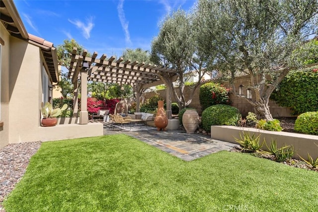 9 Healdsbury, Irvine, CA 92602 - view of yard featuring a fenced backyard, a pergola, and a patio area